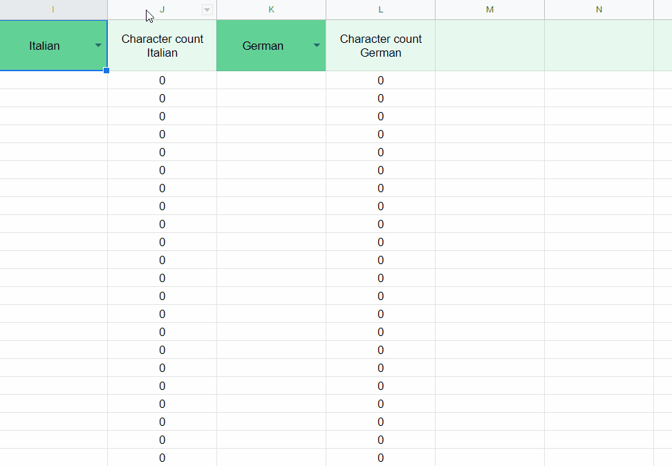 Adding a new target language in the free Google Sheets localization template